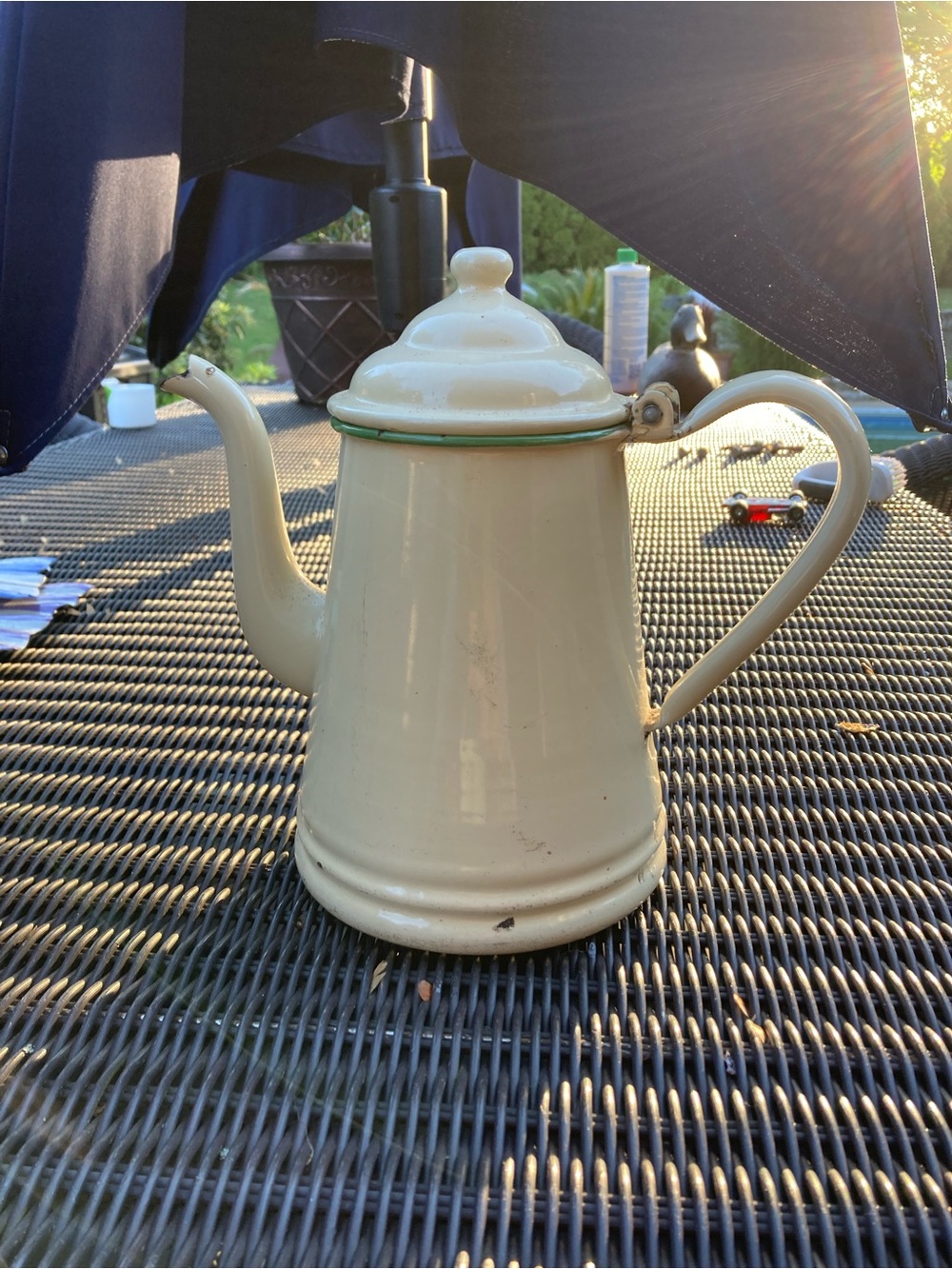 Vintage white/ivory enamel coffee pot